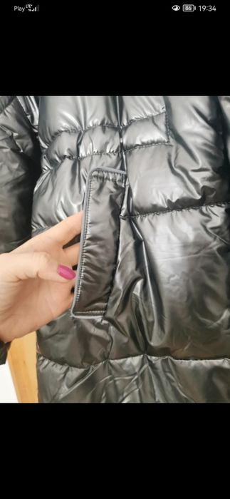 Nowa Szaro-srebrna zimowa kurtka damska rozm M firmy Ann Gissy