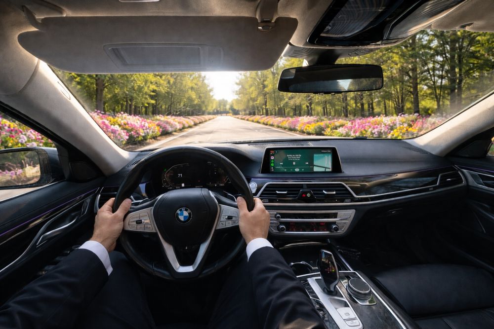 Auto do ślubu / wynajem z kierowcą / BMW 7 Long