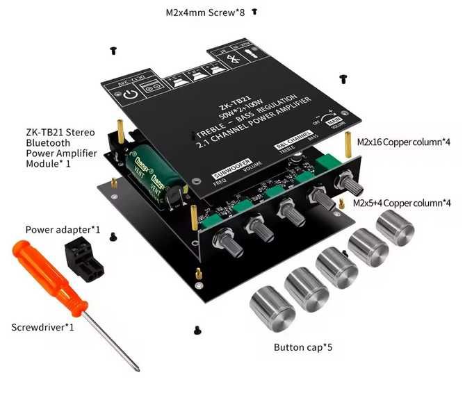 ZK-TB21 Bluetooth 5,0 2.1 TPA3116D2х2шт