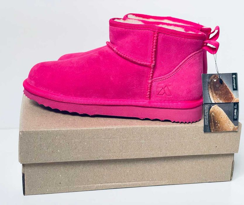 Уггі жіночі стильні натуральна замша Wool Pink черевики р. 38/37