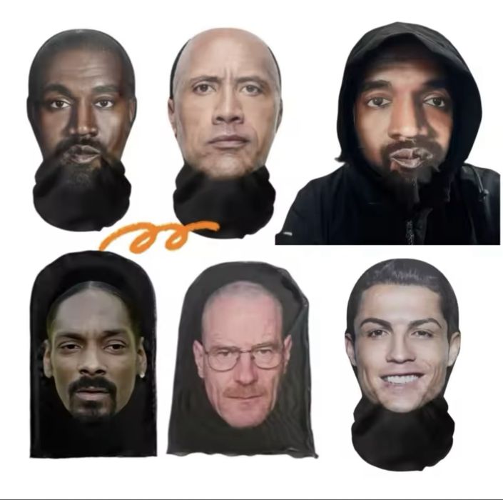 Маска 3D знаменитостей 3д, балаклава, бандана відомих людей