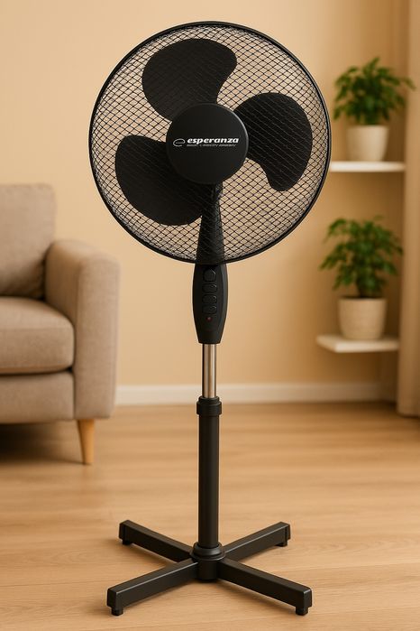 Wentylator Stojący 40cm 50W Oscylacja 3 Prędkości Dom Biuro