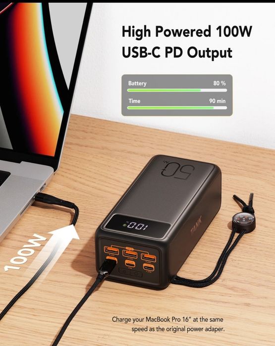 Павер банк Veger Tank Boost 56000mAh вихід PD130W вхід 5-20V/3.25A (M