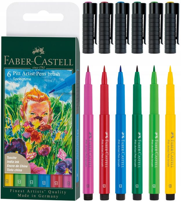 Faber-Castell Pisaki Artist Pen Pitt 6 Szt Spring. Nowy Produkt