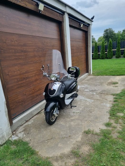 Skuter Retro 50 4t Chromy Czarny Połysk Szyba KUFER Dowóz Polecam!!!