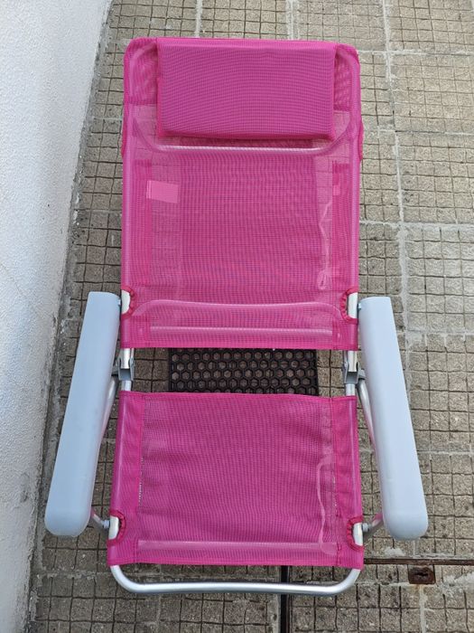 Cadeira de praia cor de rosa