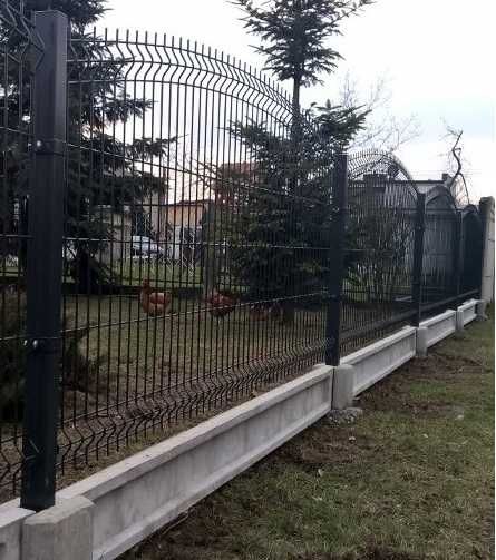Ogrodzenie panelowe łukowe podmurówka montaż panel łuk brama