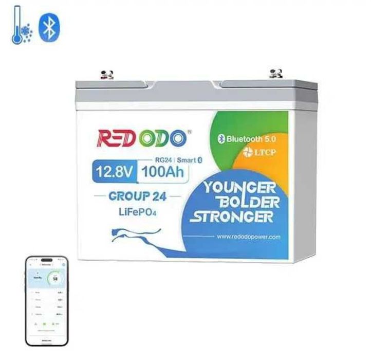 REDODO  LiFePO4 12v 100Ah Group 24 Bluetooth