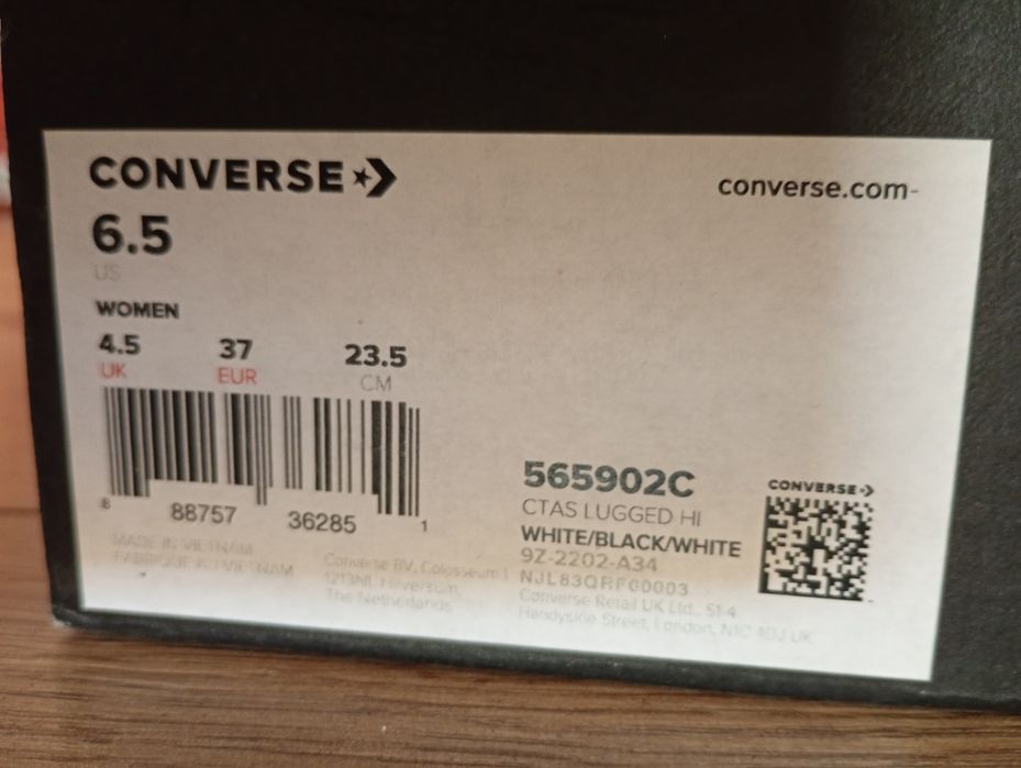 Converse trampki trapery białe damskie 37 
Trampki Chuck Taylor All Star Lugged  Biały