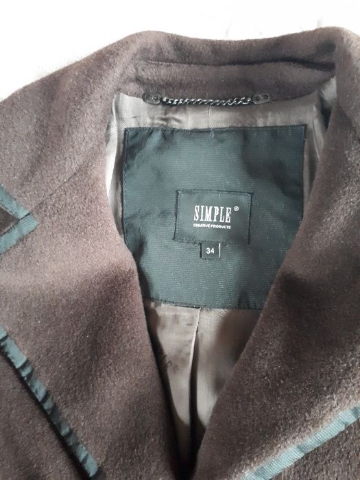 Płaszcz SIMPLE, dyplomatka, rozmiar 34-36, brązowy