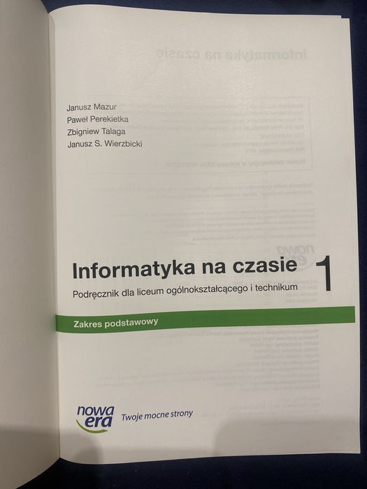 Informatyka na czasie 1 Ksiażki liceum klasa pierwsza