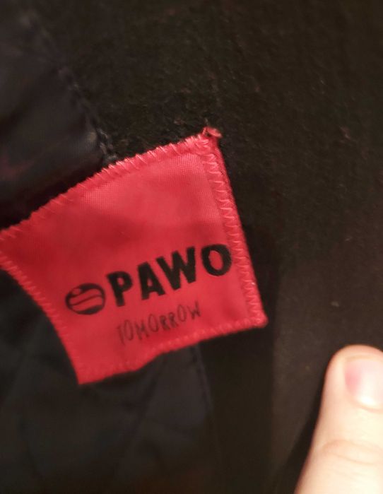 Płaszcz męski PAWO czarny, 100% wełna