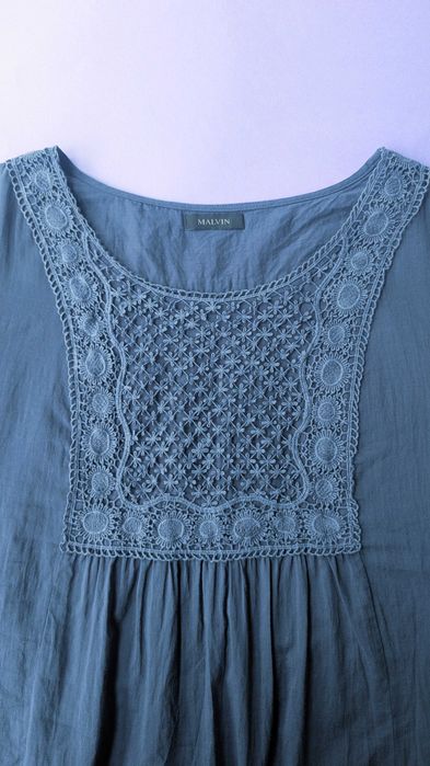 Malvin Bawełniana tunika boho z koronką