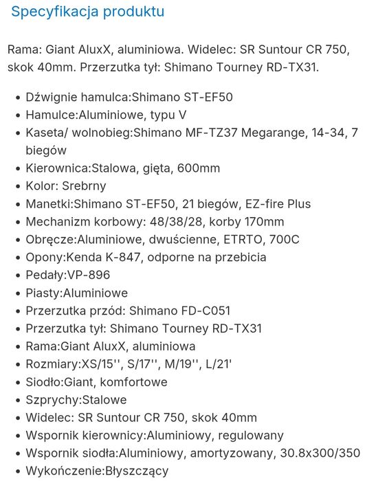 Sprzedam Rower Giant