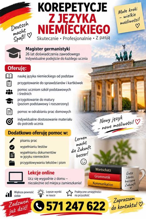 Korepetycje z języka niemieckiego ONLINE