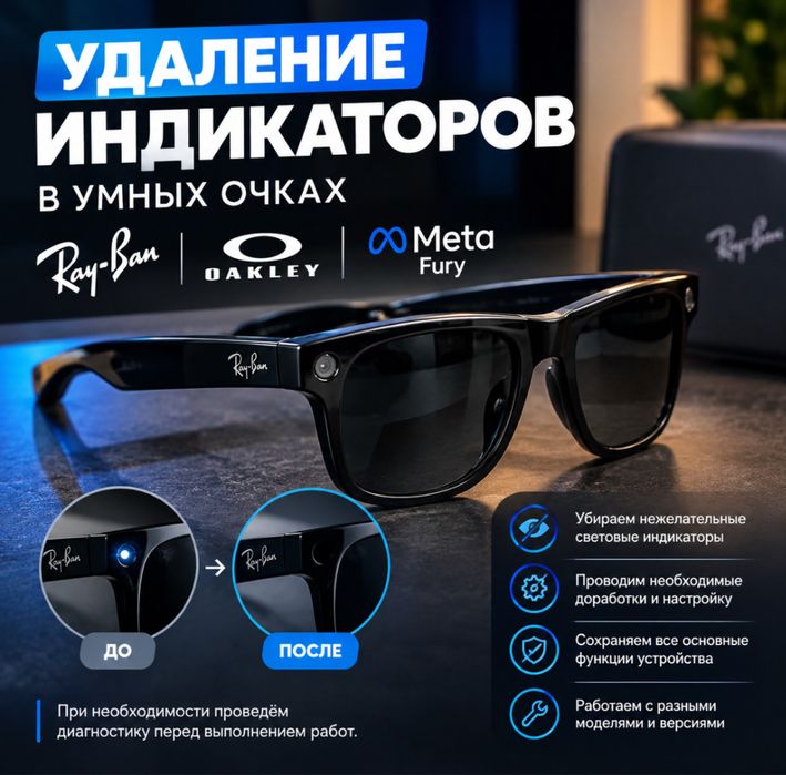 Удаление индикаторов в умных очках