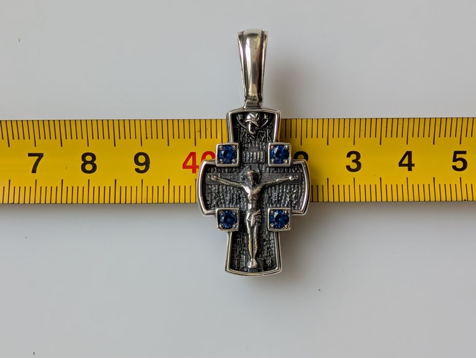 Срібний хрестик серебряная крестик мужской чоловічий кулон 925