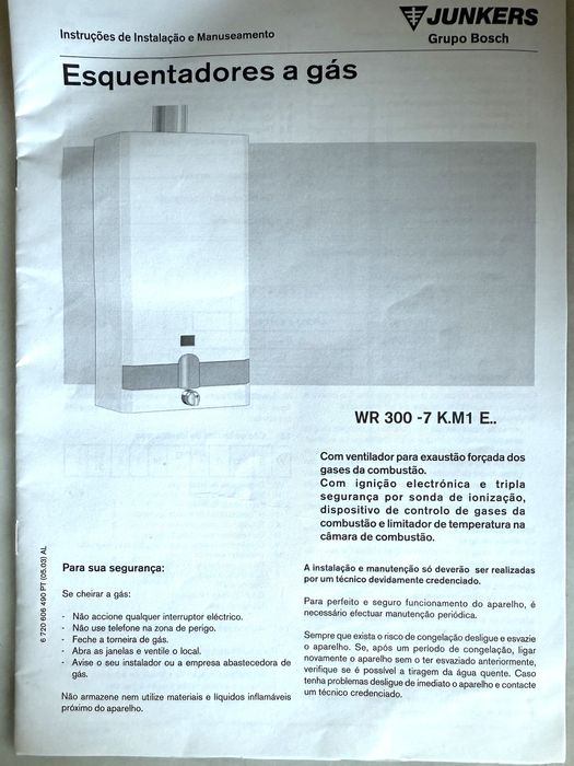 Esquentador a gás JUNKERS WR300-7 ventilado Areeiro