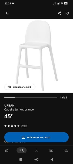 Cadeira refeição criança ikea