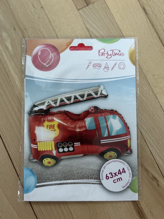 Balon folia duzy NOWY woz strazacki Party time  63x44 cm