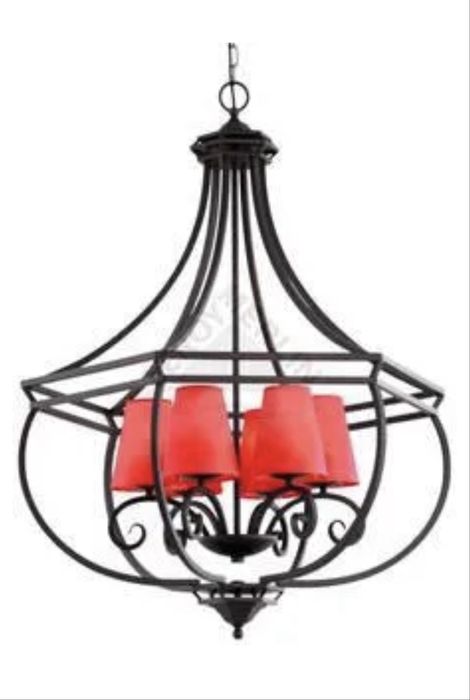 Żyrandol tasmania kuty brazowo czerwony