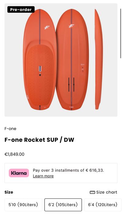 F ONE Rocket Sup Downwind 6’2