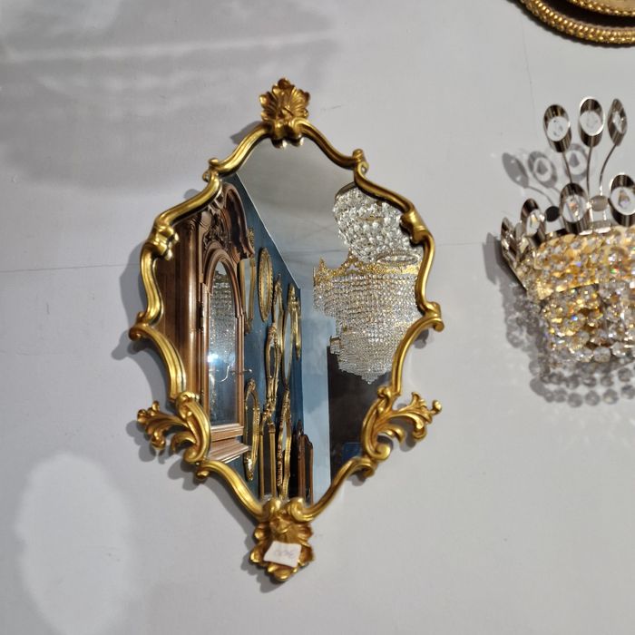 Piękne stylowe lustro w mosiężnej ramie nr 7