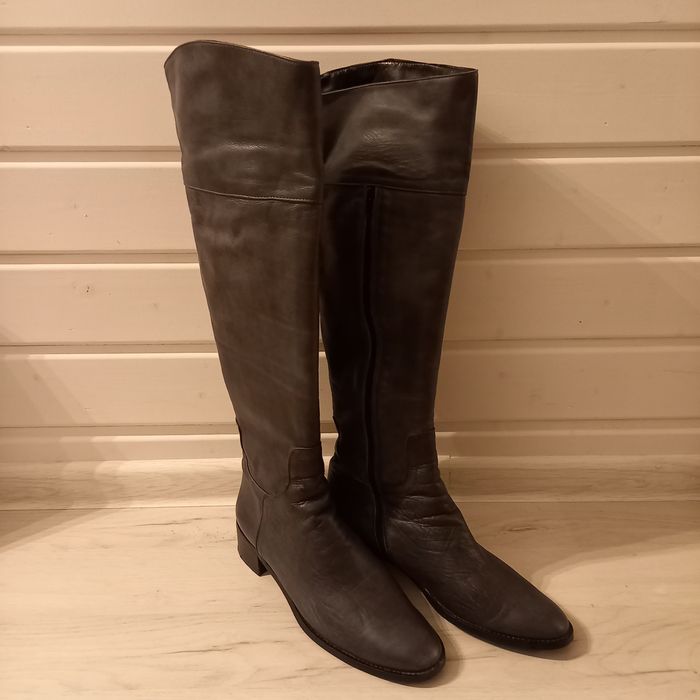 Kozaki,skórzane,długie rozm41.