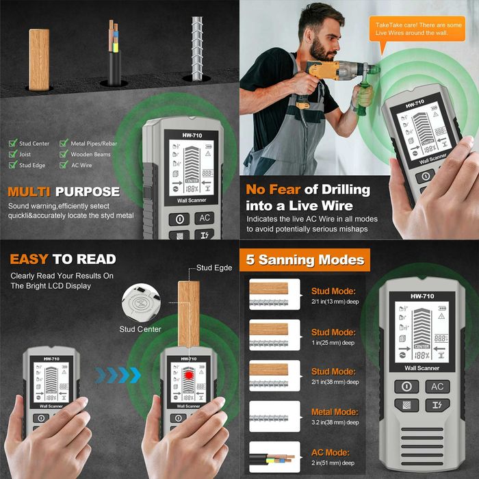 Fnirsi ERD10 WD01 WD02 HW710 детектор излучения проводки метала дерева