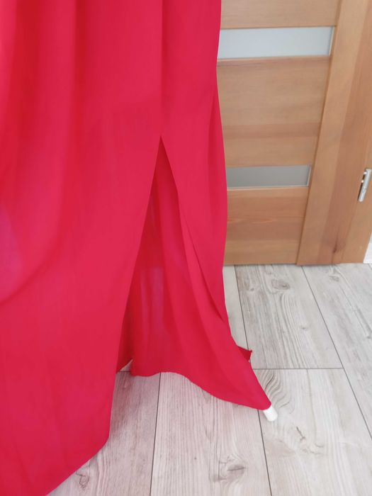 Eva&Lola sukienka balowa L / 40  czerwona długa z rozcięciem