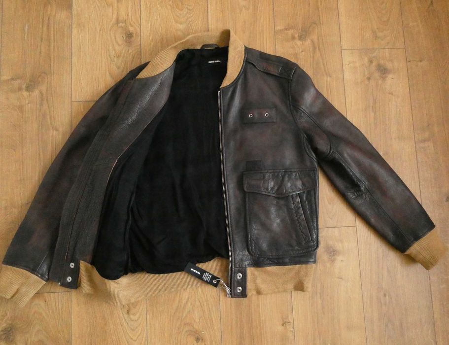 Kurtka skórzana męska DIESEL skóra PILOTKA lotnicza AVIATOR L