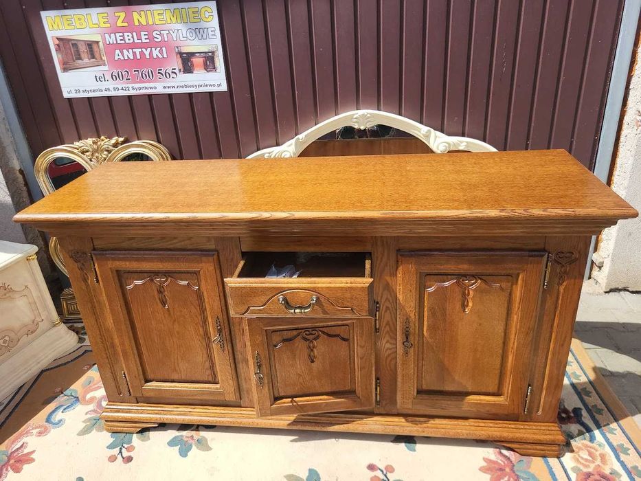 Duża komoda dębowa komoda pod telewizor lity pełny dąb ! OKAZJA