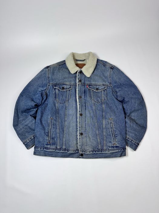 Джинсовка шерпа джинсова куртка Levi’s оригінал розмір L