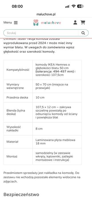 Komoda Hemnes + przewijak maluchowi