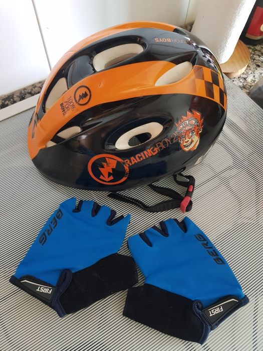 Capacete + Luvas Bicicleta Criança