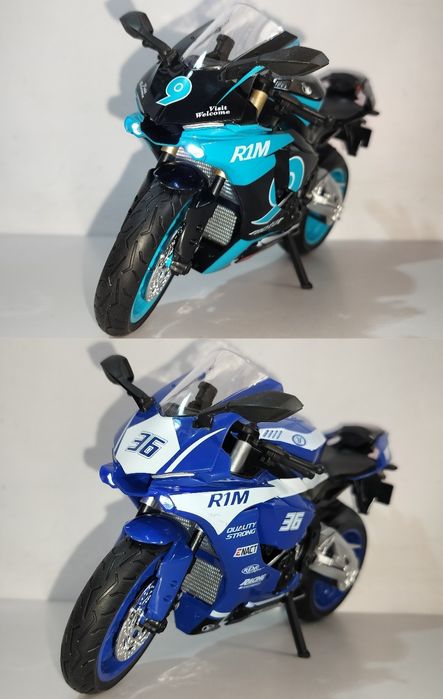 YAMAHA YZF-R1M модель мотоцикла 1:9 со звуком и светом металл