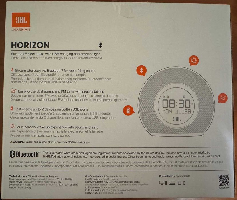Акустична система-радіогодинник JBL Horizon (Black)