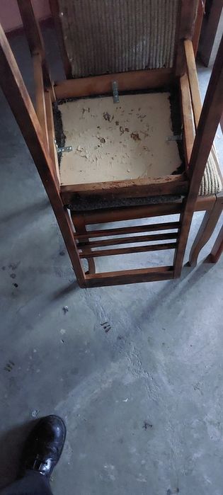 5 krzeseł krzesło taboret retro do tapicerki drewno w super stanie