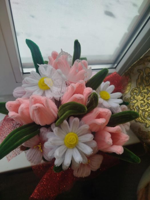 Букет із синельного дроту. Для Мами