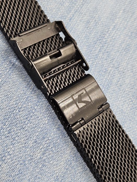 Bransoleta mesh 20mm czarna siatkowana stal 316L