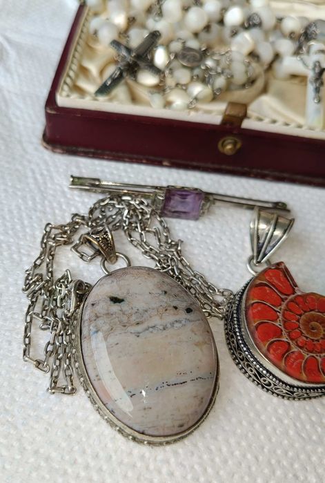 Duża piękna zawieszka+łańcuszek srebro 925