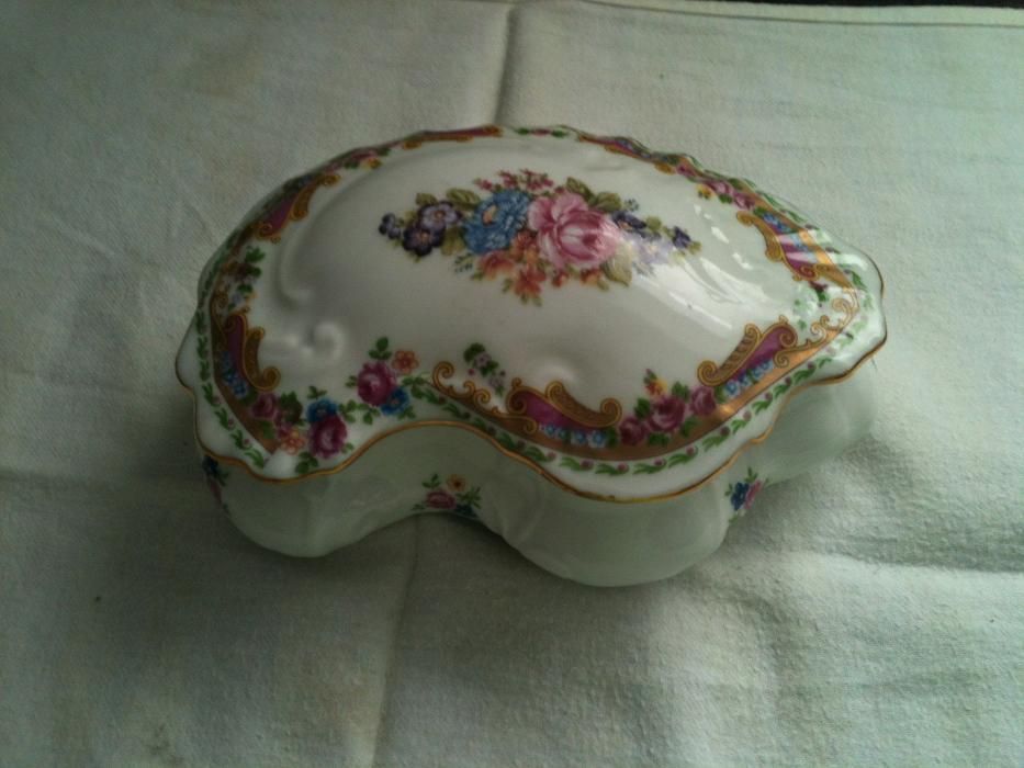 Antique Porcelain - Large Jewelry Box F Limoges - Brand CA