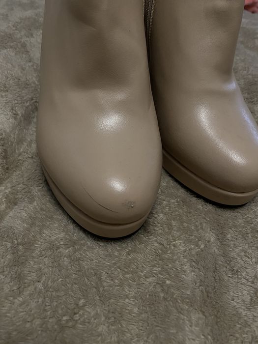 Сапоги жіночі молочні