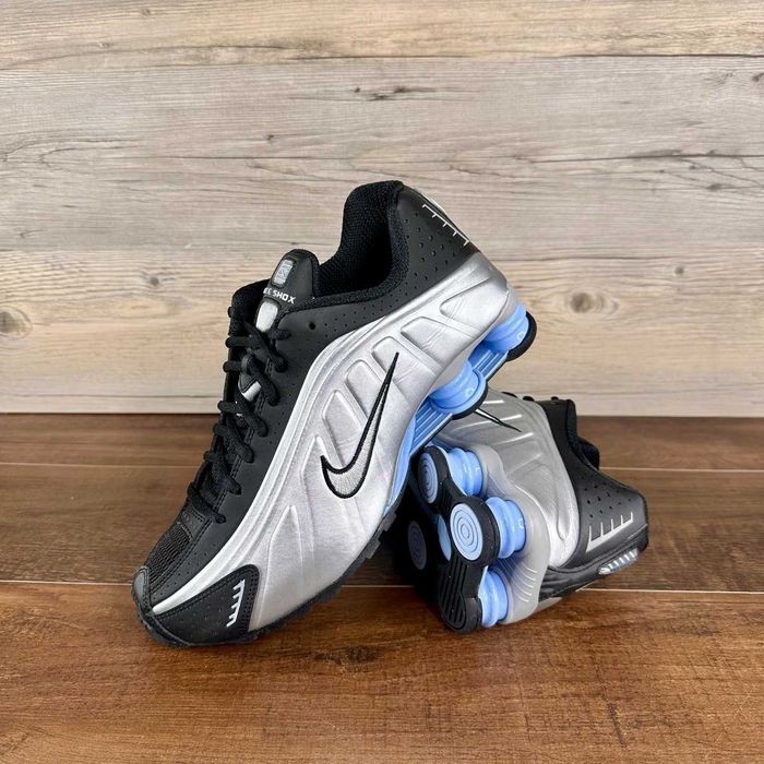 (БЕЗ ПЕРЕДОПЛАТИ) Nike Shox R4 Metallic Silver Black найк шокс р4 сріблясті чорні