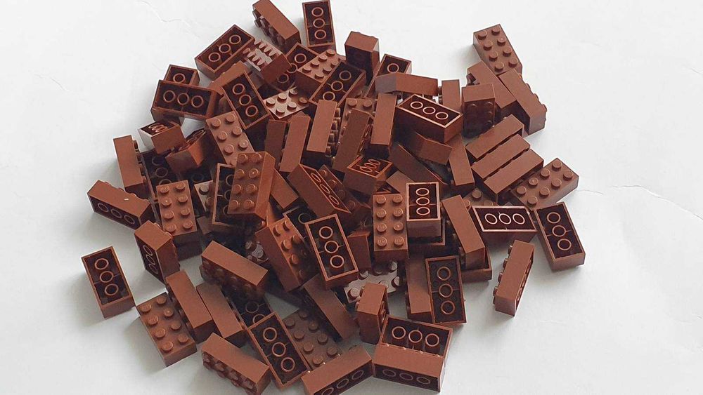 Klocki Classic ciemno brązowe 2x4, LEGO 3001, kolekcja 150 sztuk, nowe