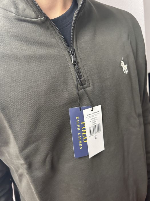 Polo Ralph Lauren Meia-Zip Verde Escuro – Tamanho M