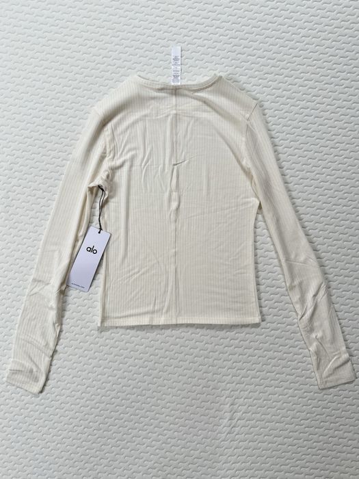 Оригінальний лонгслів Alo Yoga Ribbed Sea Coast • White • S