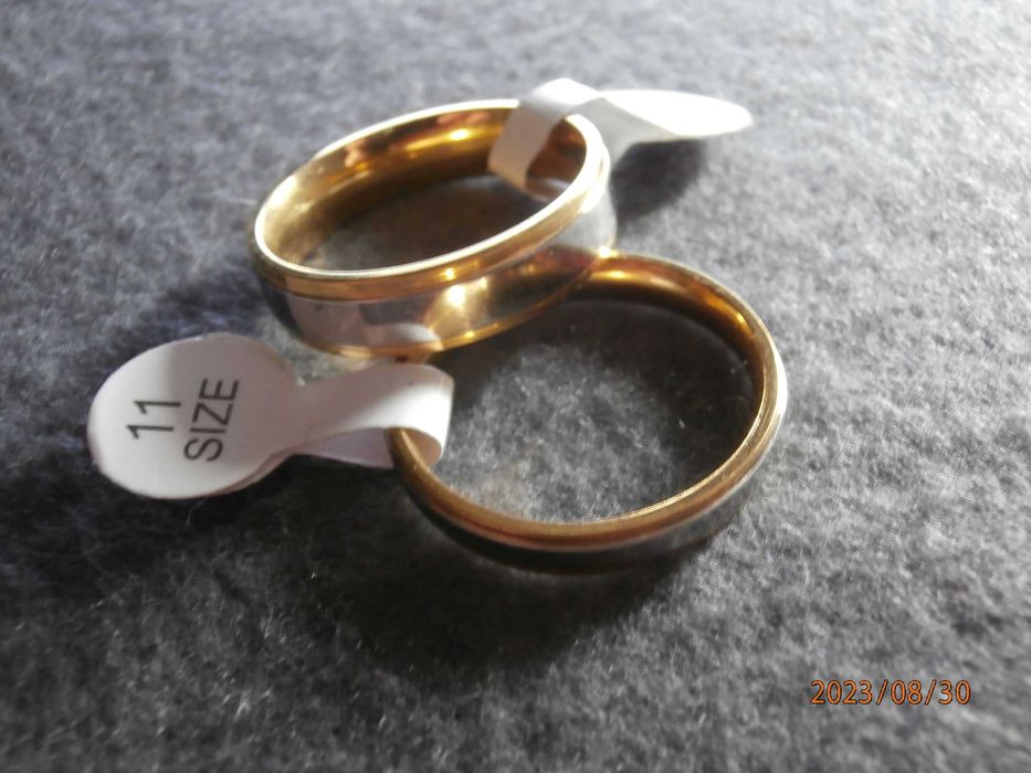pierścionki / obrączki - damska i męska komplet 2 sztuki rozm. 11 i 12