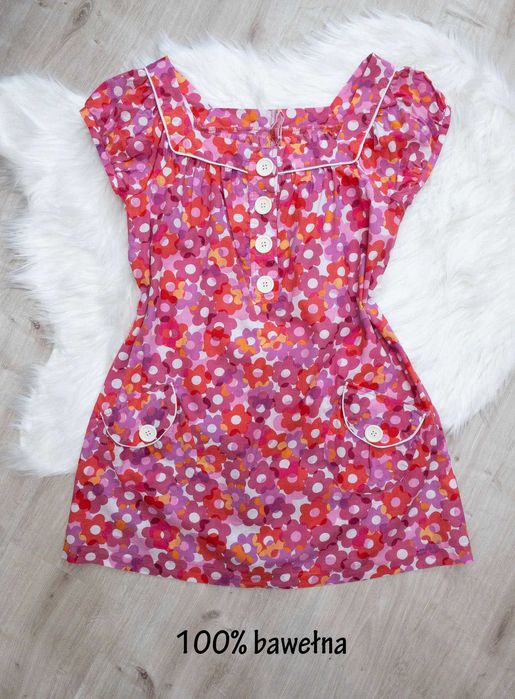 bluzka letnia, rozm. L, kwiaty, kolorowa, cottagecore, folk, vintage