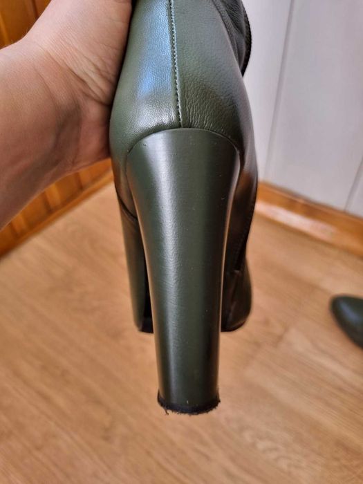 Сапоги Mario Muzi демісезон зелені + сумка в подарунок